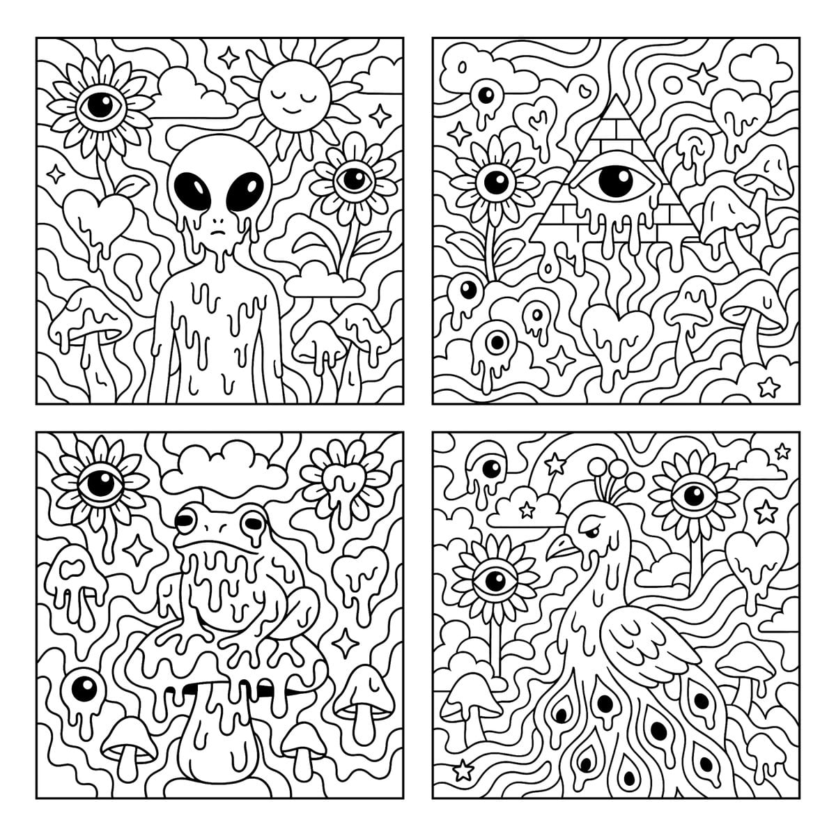 超现实的黑白彩色页面