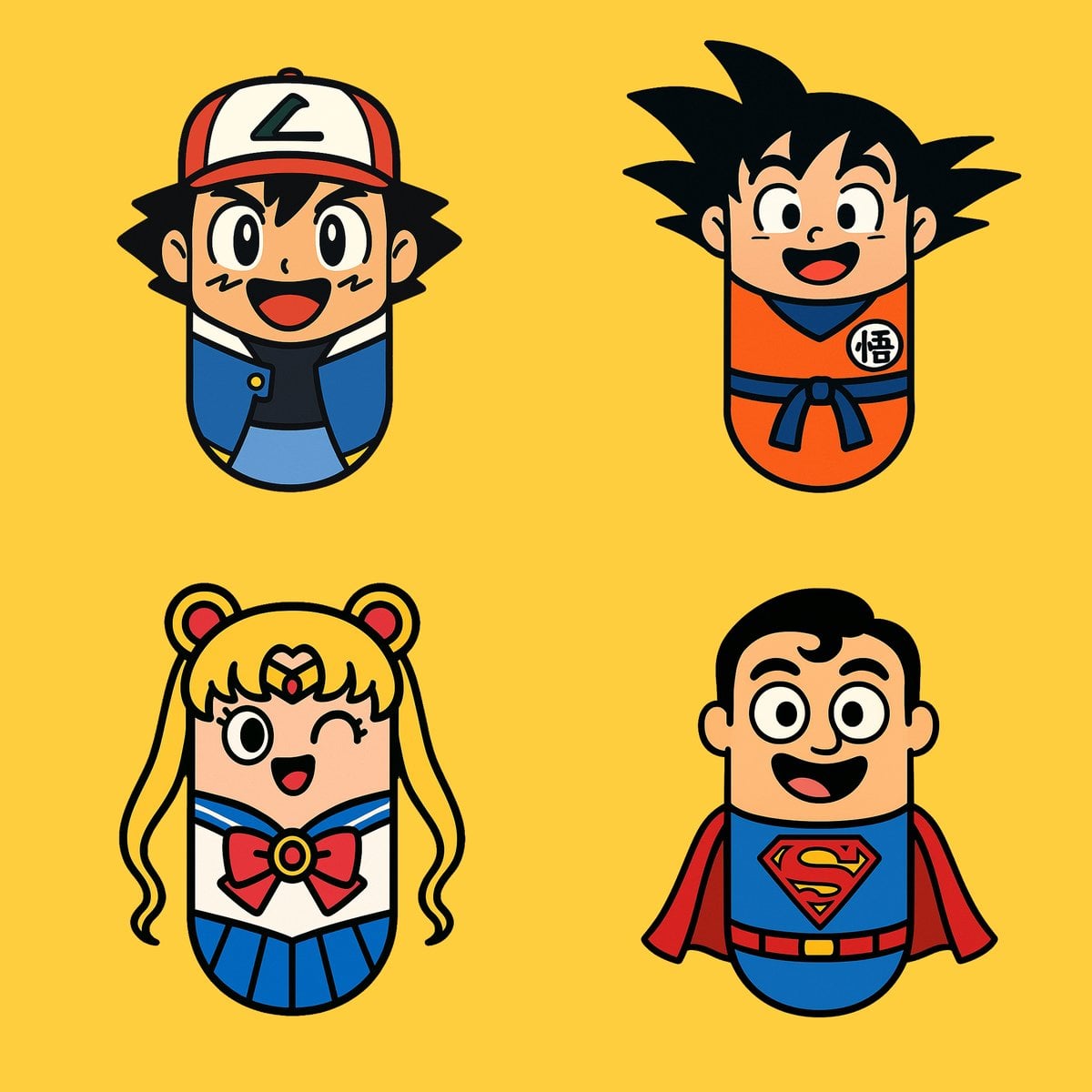 卡通插图药丸形象