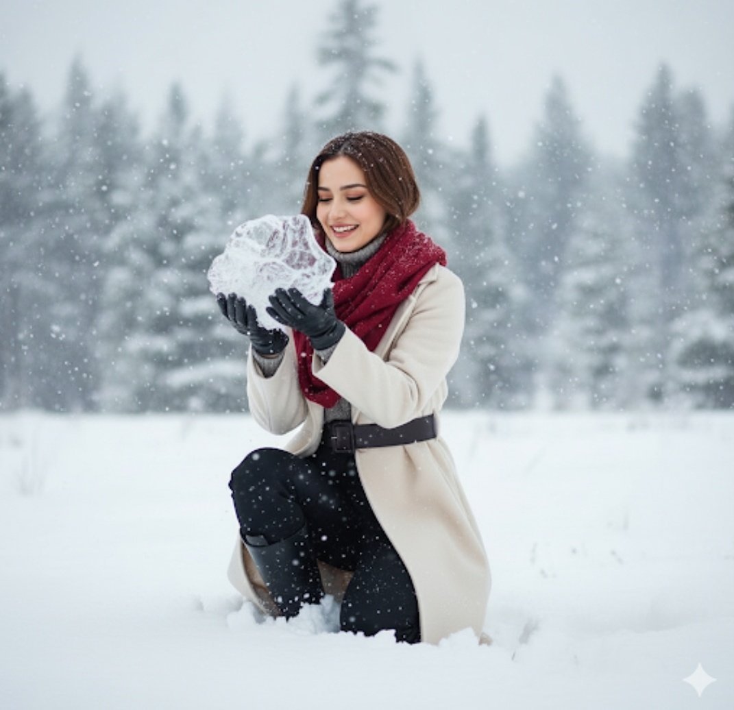 雪中冰晶女子