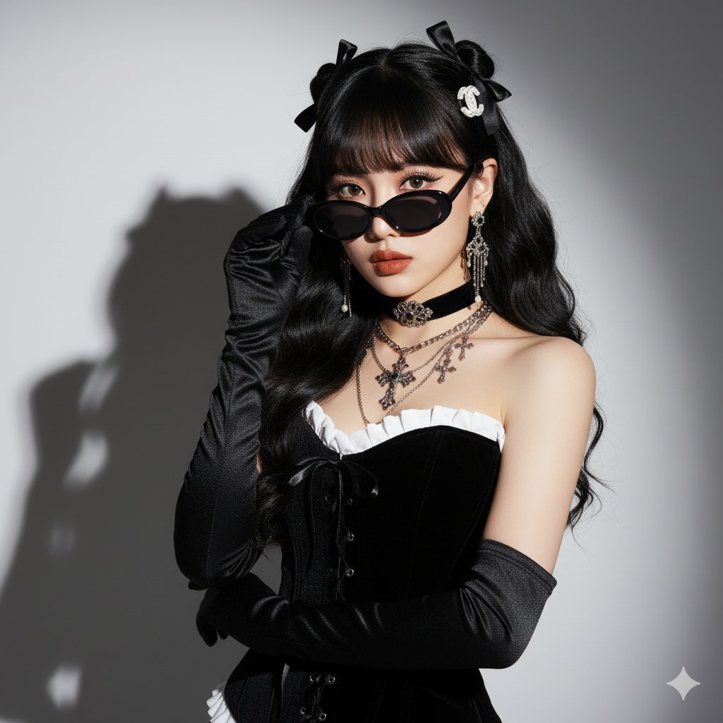 超写实时尚摄影 – 亚洲女性佩戴香奈儿饰品肖像