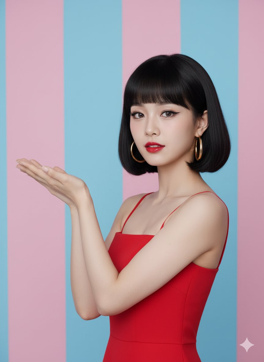 复古波波头少女