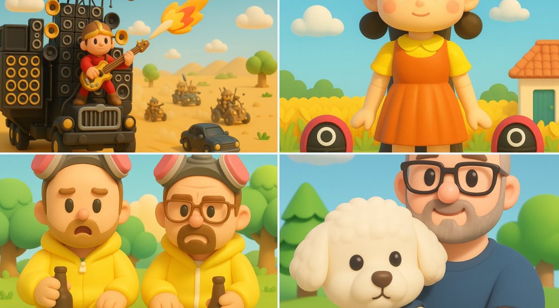 任天堂风格的3D卡通插画