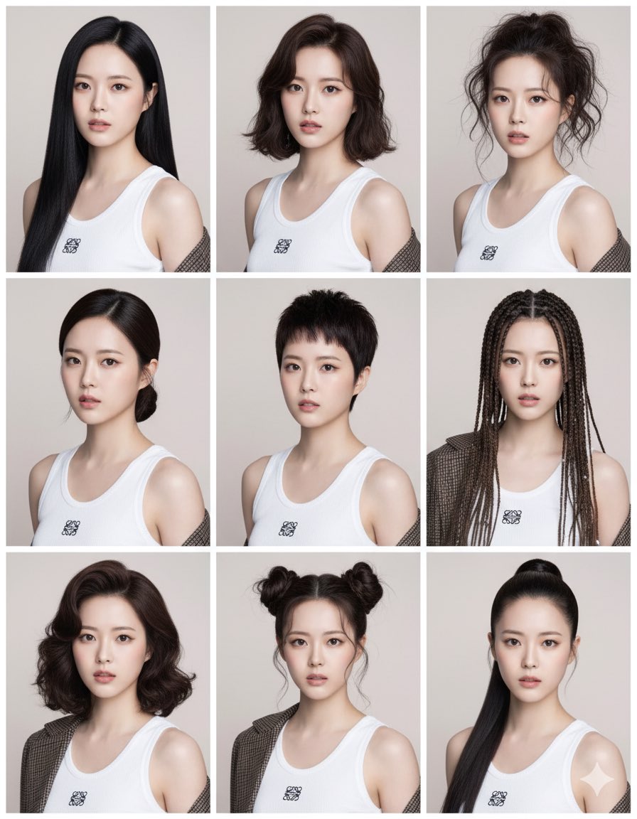 9种各不相同的发型