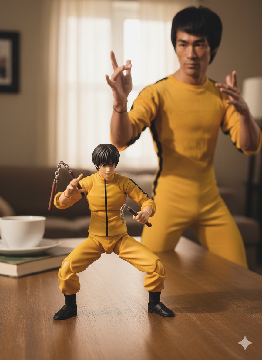 日常风格手办与真人同框